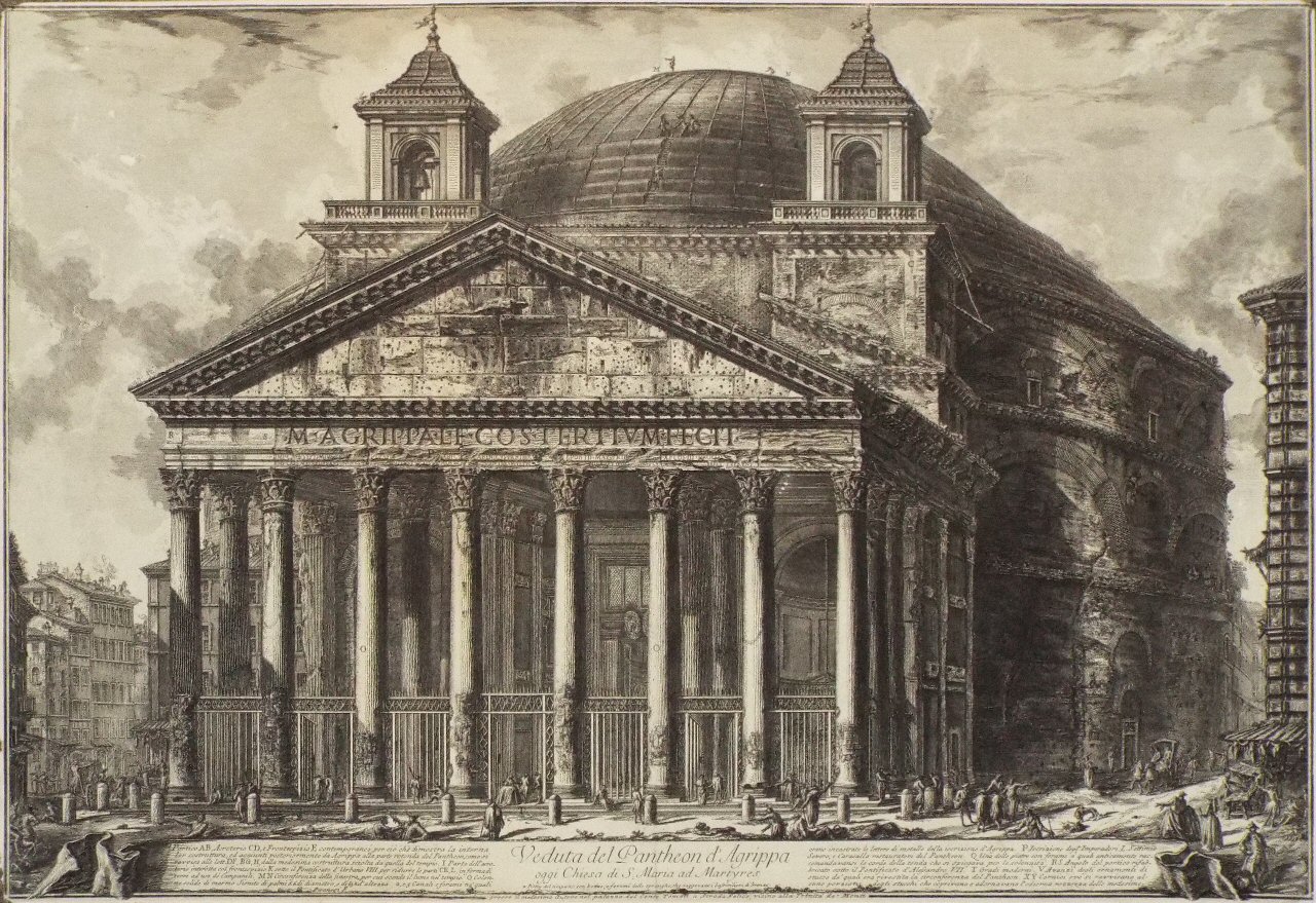 Etching - Vedute del Pantheon d'Agrippa oggi Chiesa di S. Maria ad Martyres - Piranesi